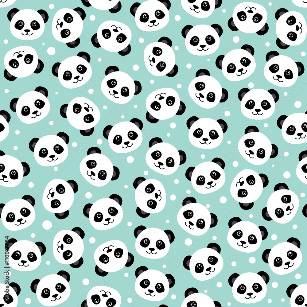 Cute panda face wallpaper stock vector adobe stock