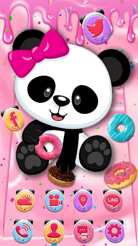 Cute panda donut themes live wallpapers