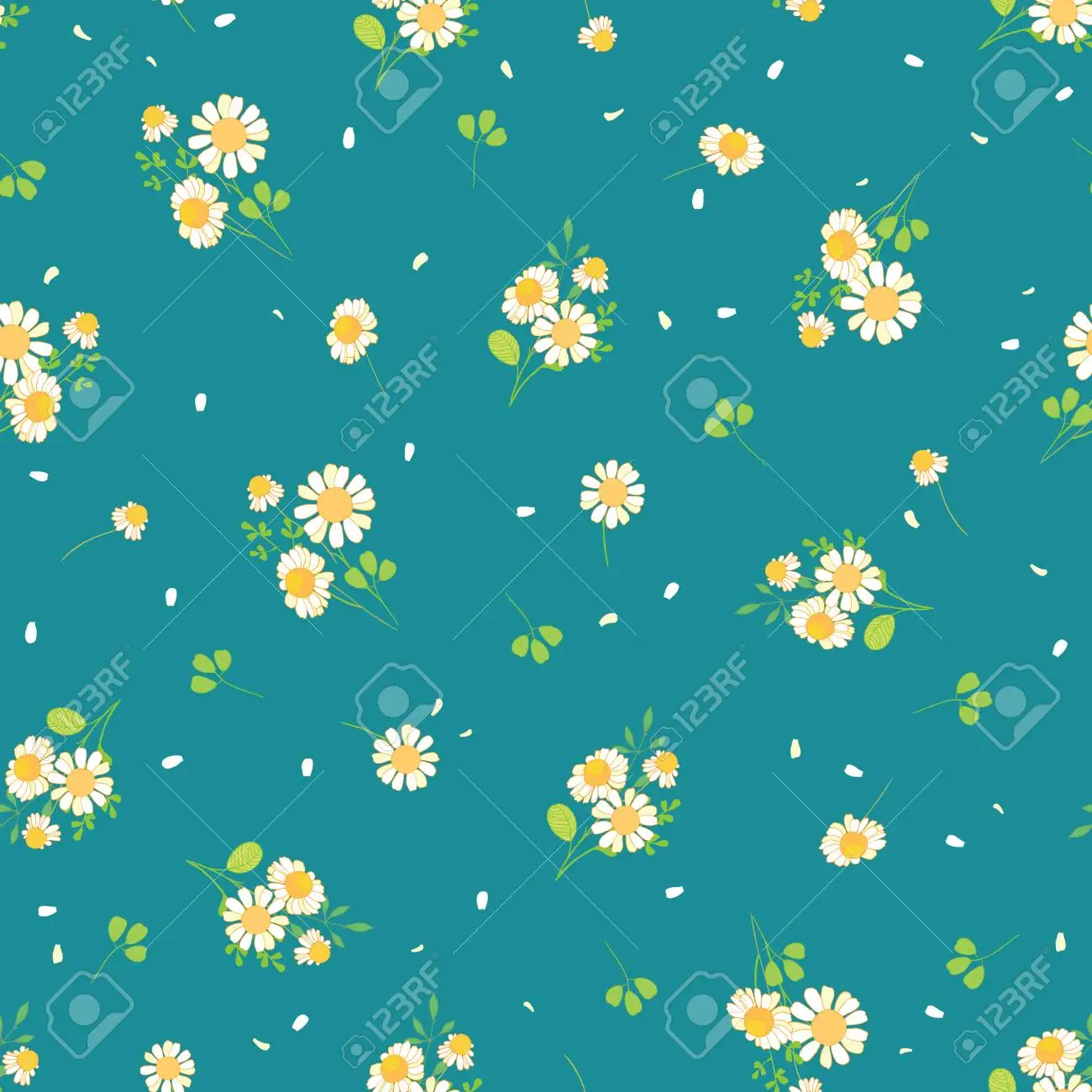 Cute daisies ditsy seamless pattern great for summer vintage fabric scrapbooking wallpaper giftwrap suraface pattern design royalty free svg cliparts vectors and stock illustration image