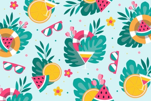 Premium vector summer pattern for zoom cute wallpaper backgrounds vector free summer patterns