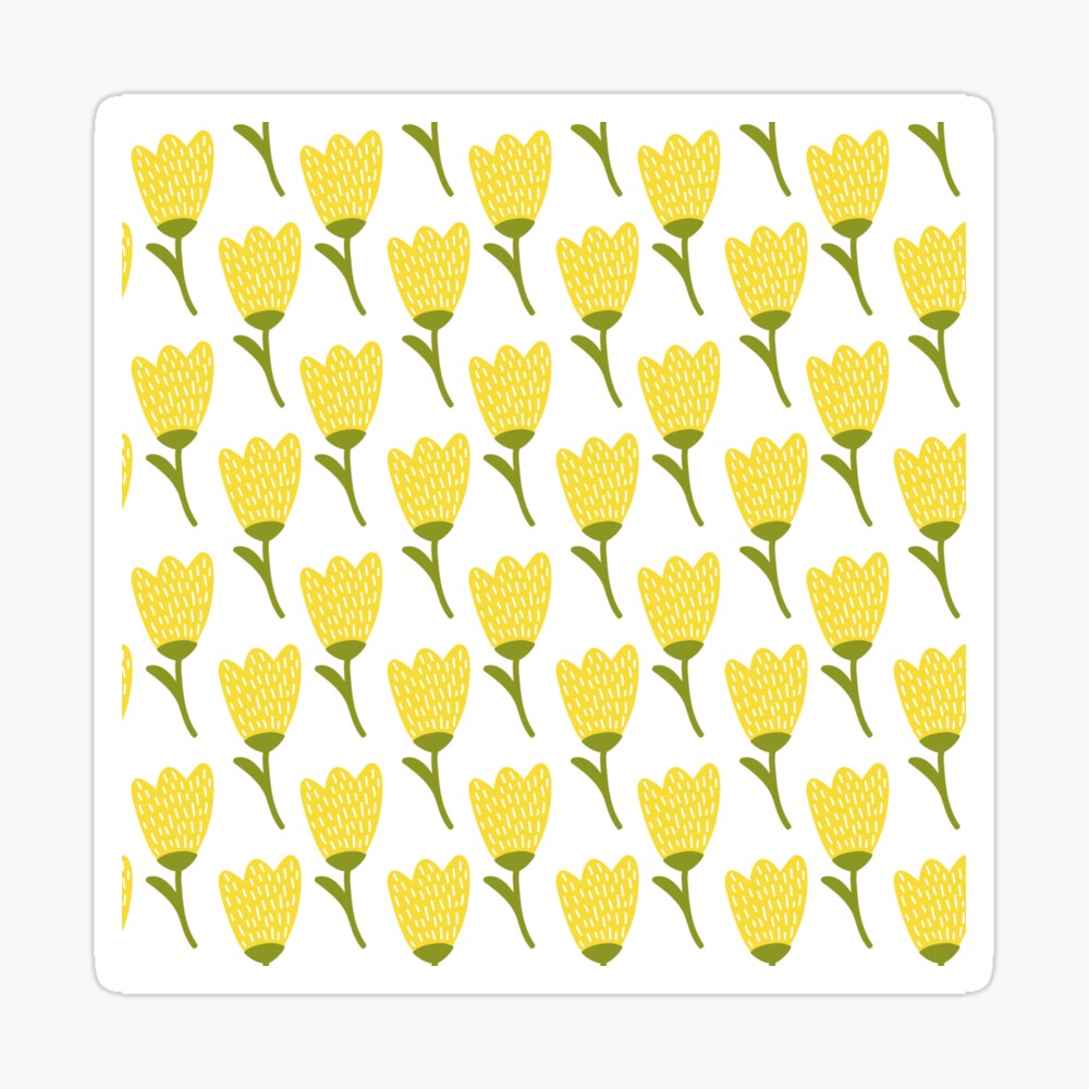 Simple doodle yellow tulip pattern cute flower seamless background summer wallpaper kids t