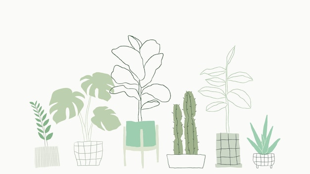 Free vector simple green houseplant vector doodle