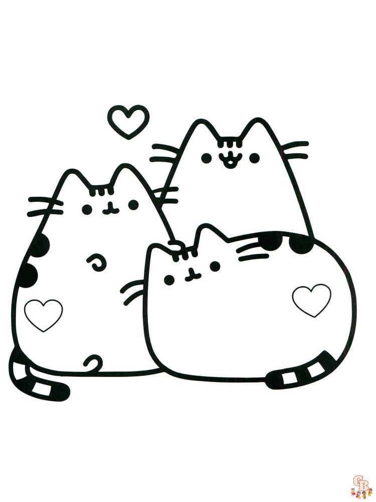 Pusheen coloring pages free printable