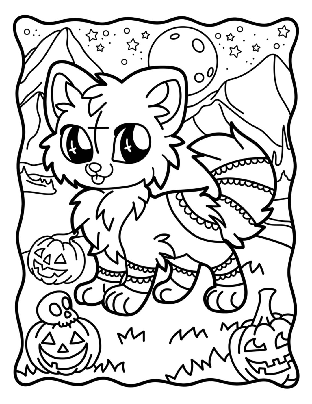 Halloween coloring pages for kids halloween cats collection