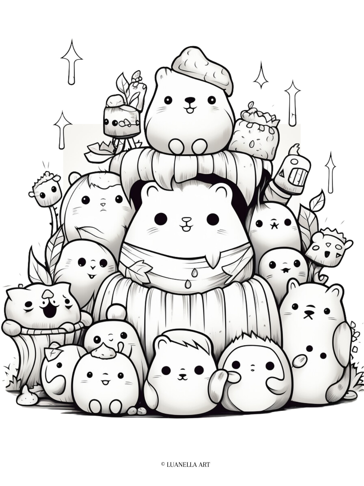 Squishmallow coloring page coloring page instant digital download â luanella art