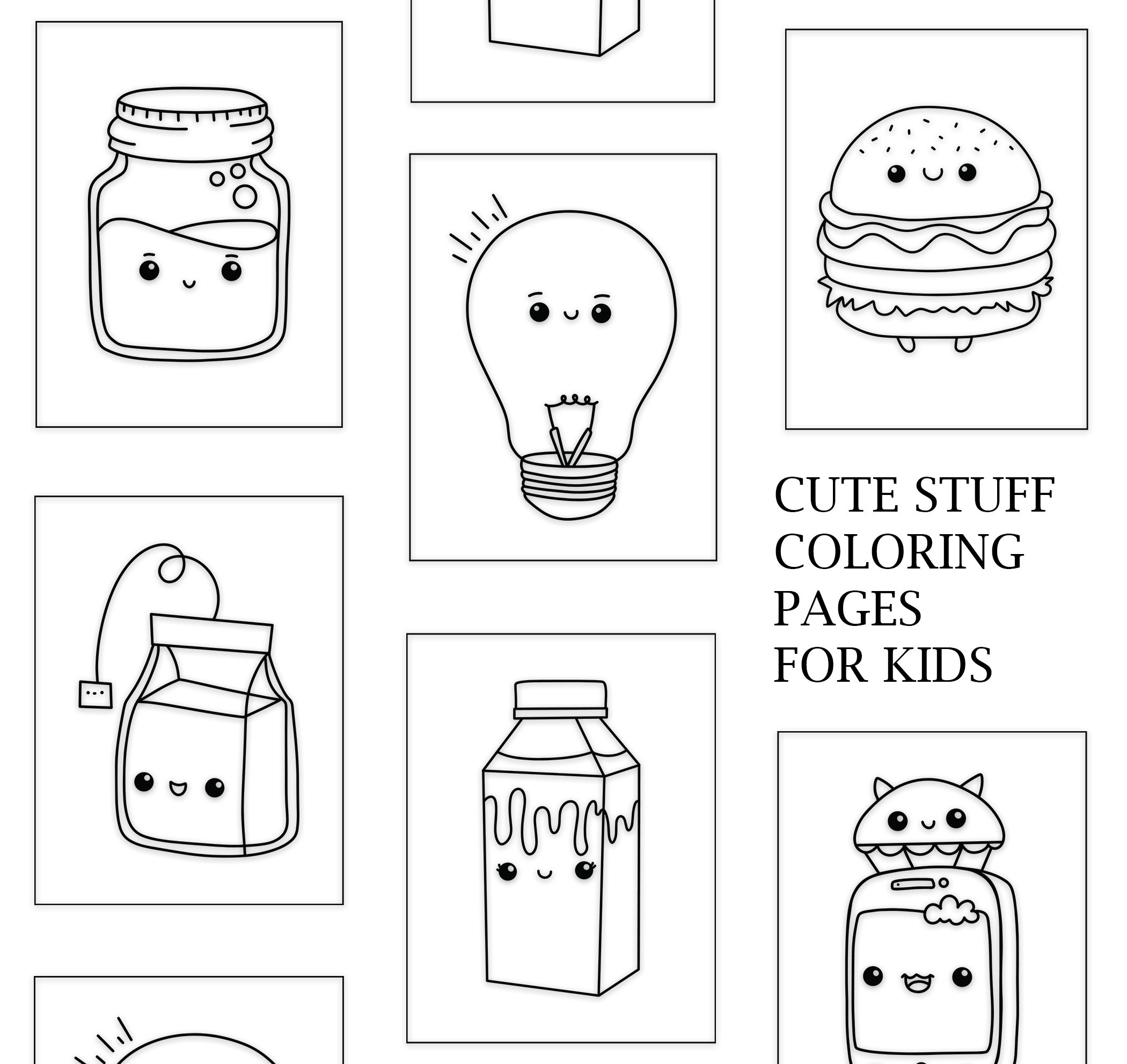 Cool stuff coloring pages kids printable coloring assessment cute stuff coloring activities coloring page instant digital download instant download