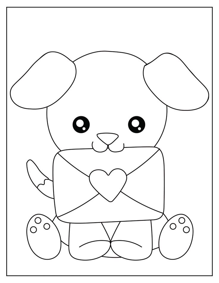 Free valentines day coloring pages pdf for instant download valentine coloring pages puppy coloring pages valentines day coloring page