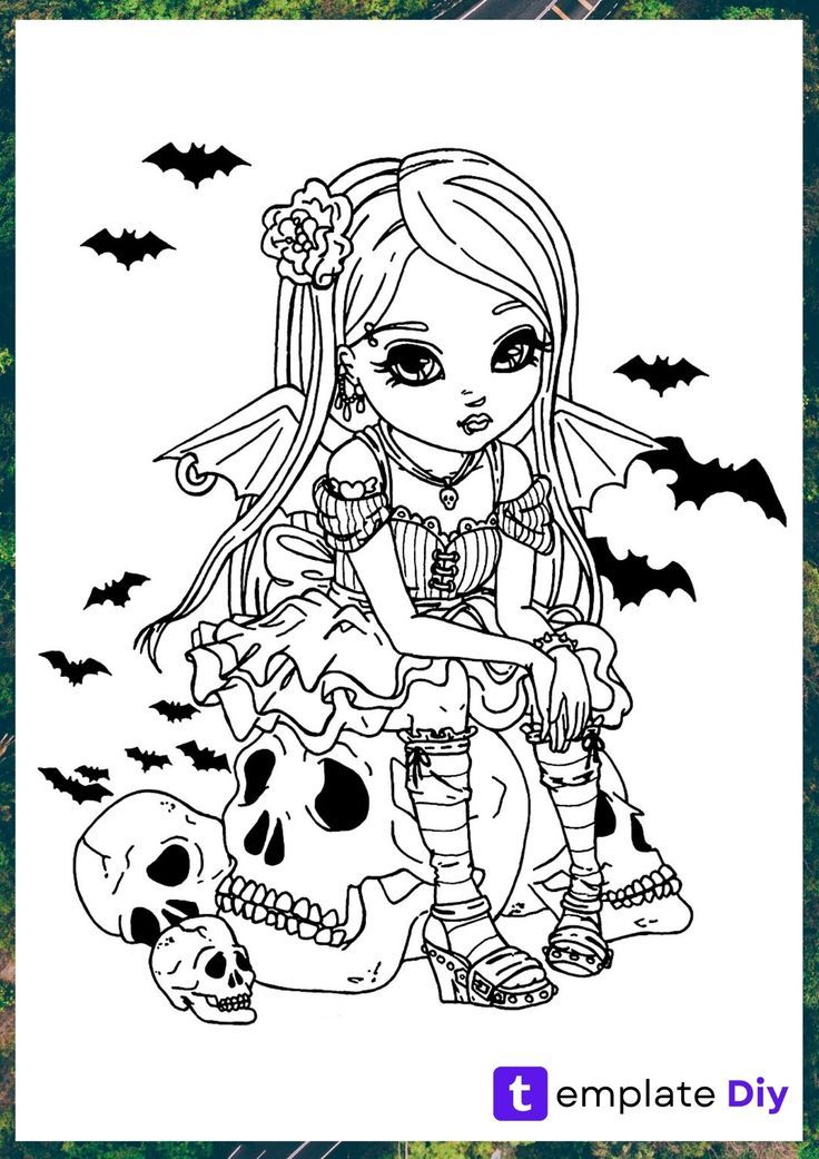 Halloween coloring pages for girls printable template in pdf page de coloriage halloween coloriage haloween coloriage halloween