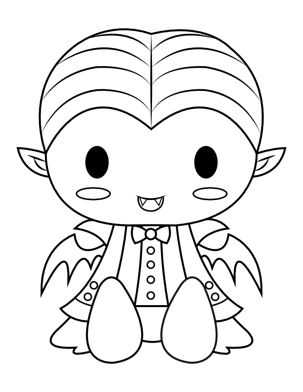 Printable vampire costume coloring page