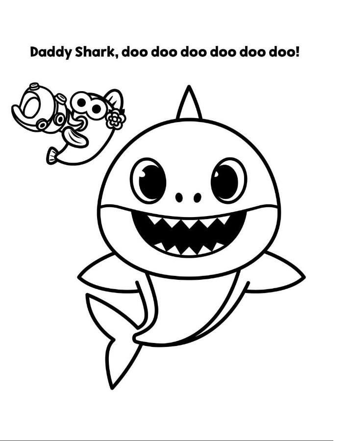 Daddy shark doo doo doo coloring page shark coloring pages coloring pages free printable coloring