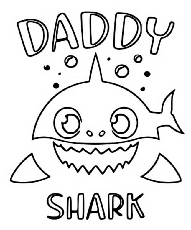 Coloring page baby shark daddy