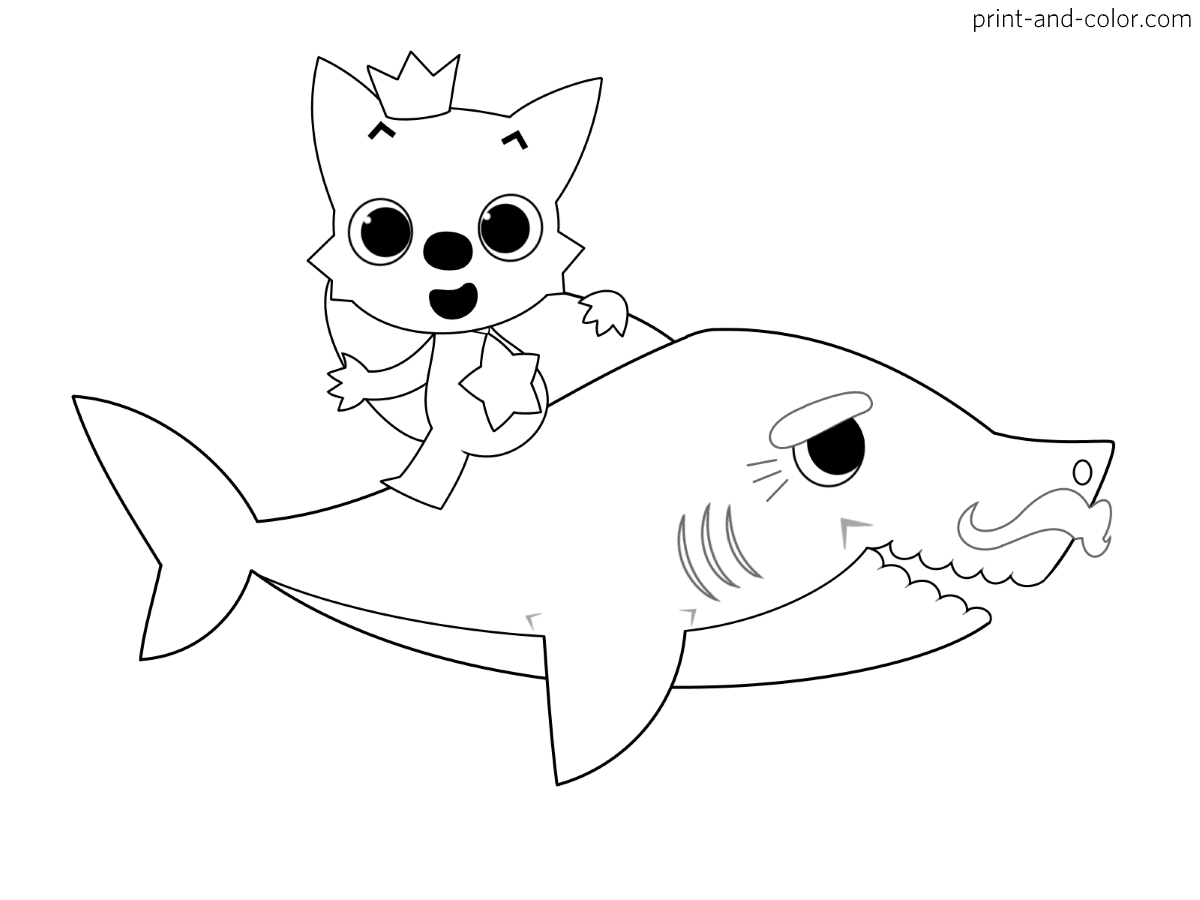 Baby shark coloring pages print and color