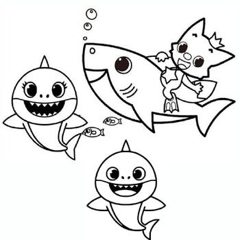 Baby shark coloring pages printable pinkfong baby shark activity for kids
