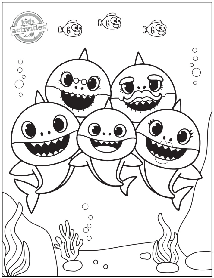 Free printable baby shark coloring pages to download print kids activities blog
