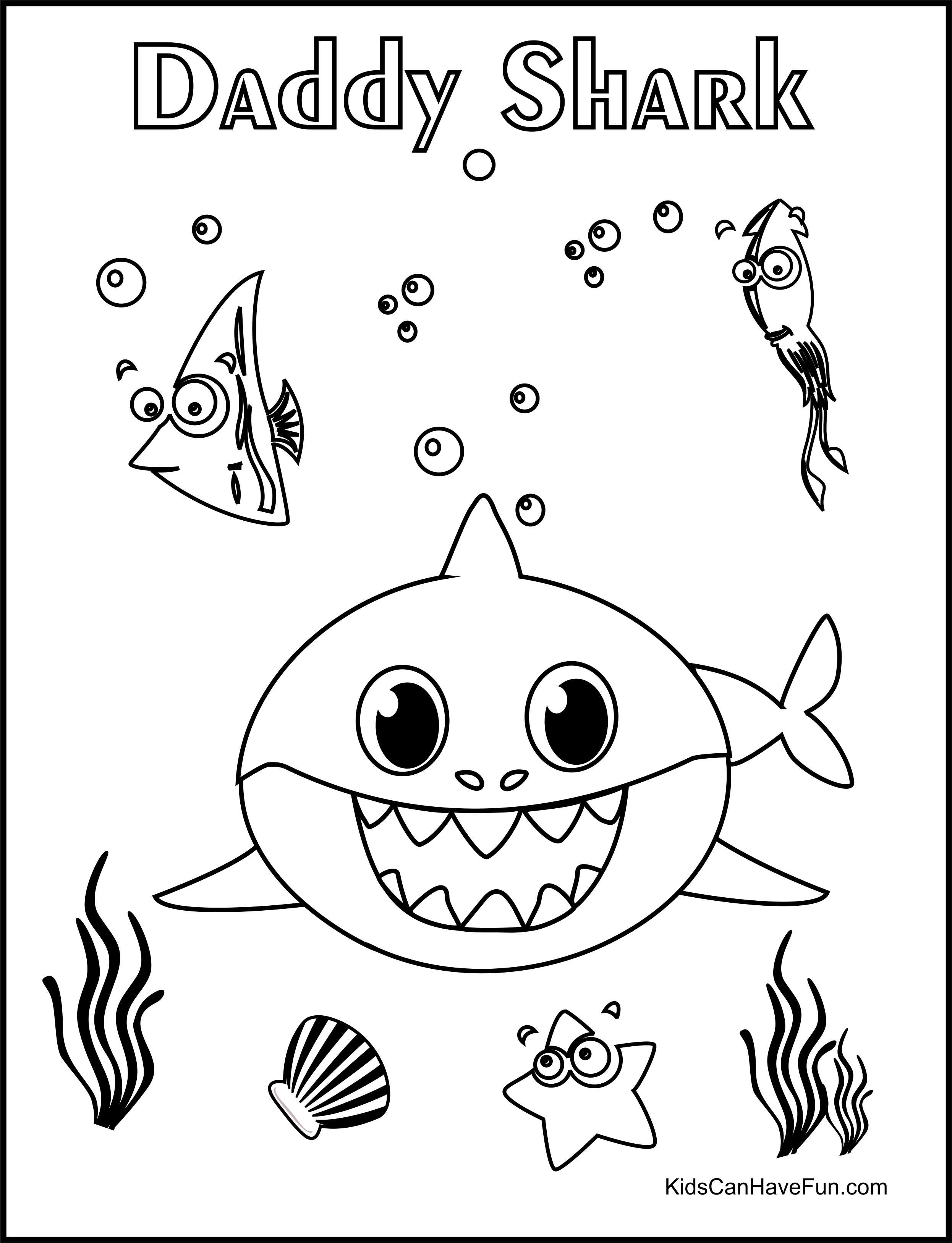 Daddy shark rting coloring page in shark coloring pag coloring pag coloring pag for kids