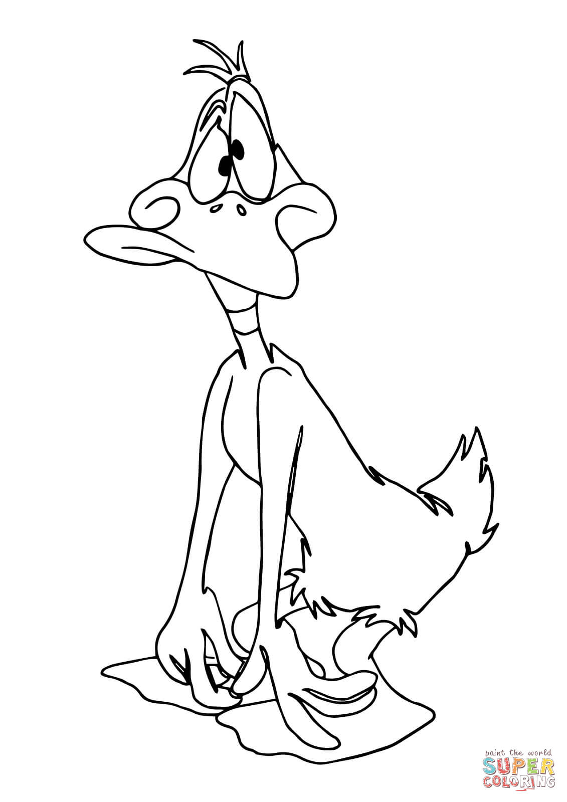 Daffy duck is confused coloring page free printable coloring pages