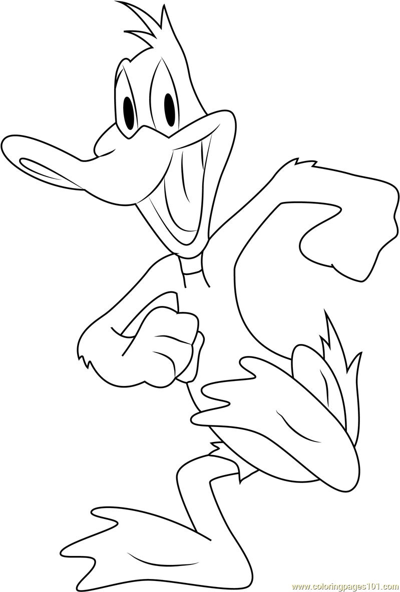 Happy daffy duck coloring page for kids