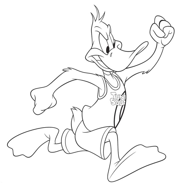 Space jam a new legacy coloring page daffy duck