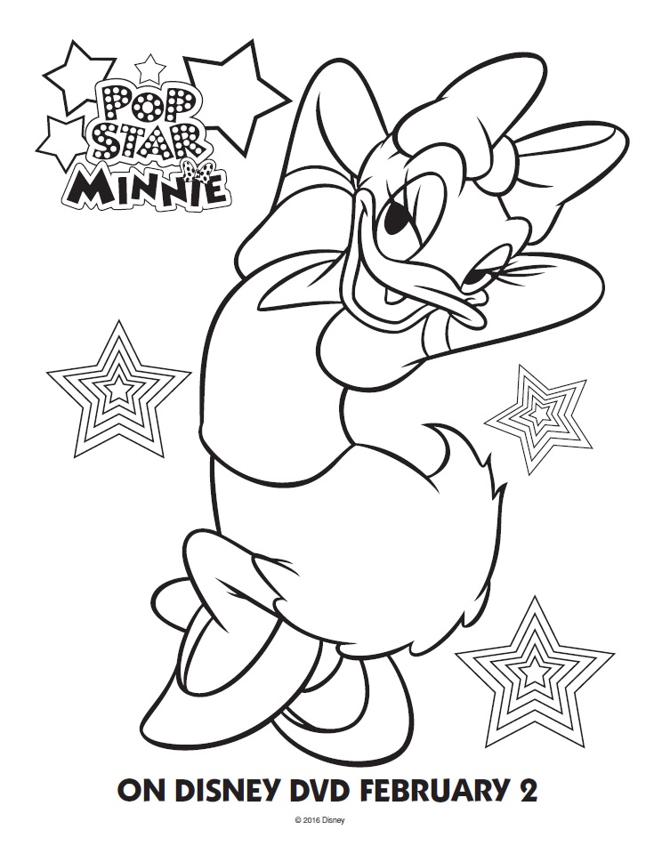 Pop star minnie mouse printable coloring pages friends