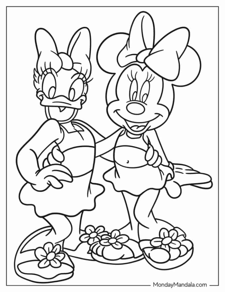 Daisy duck coloring pages free pdf printables