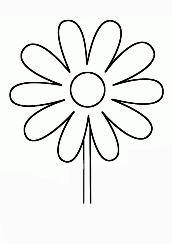 Coloring pages free simple daisy coloring page for kids