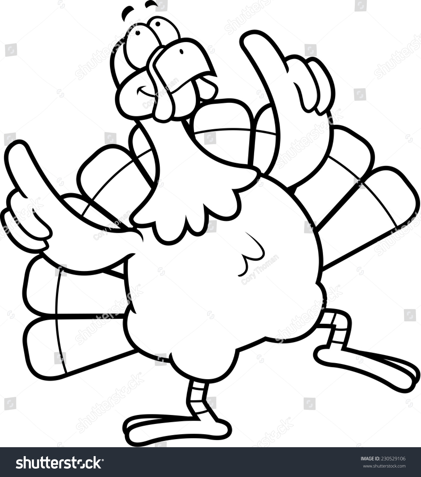 Happy cartoon turkey dancing smiling stock vector royalty free
