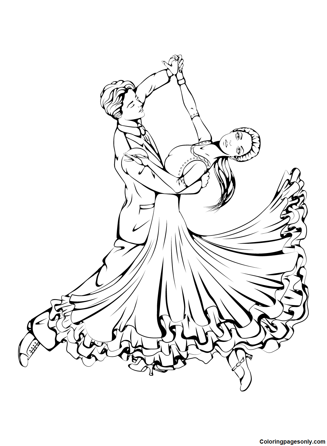 Dancing coloring pages printable for free download