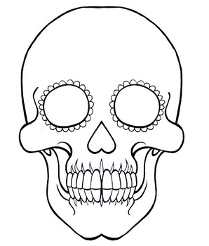 Day of the dead sugar skull coloring template by kriopie design tpt