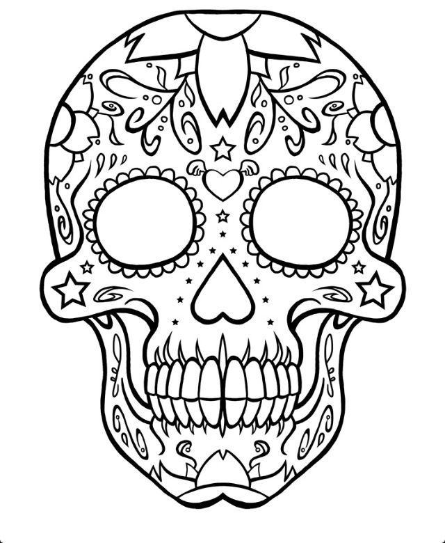 Blank sugar skull template