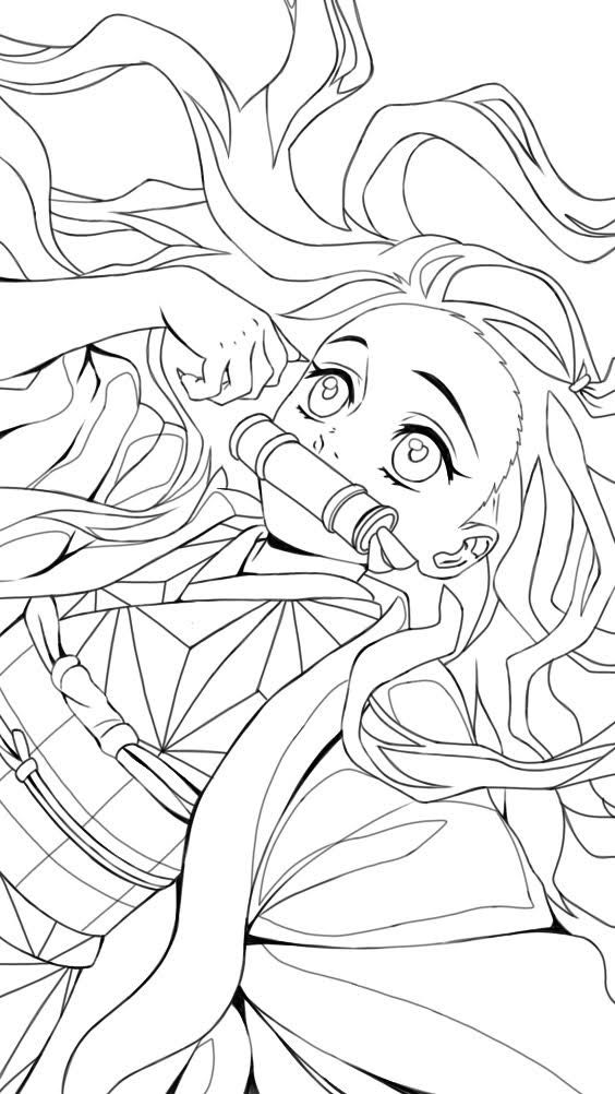 Download or print this amazing coloring page demon slayer coloring pages new images free printable manga coloring book coloring book art anime lineart