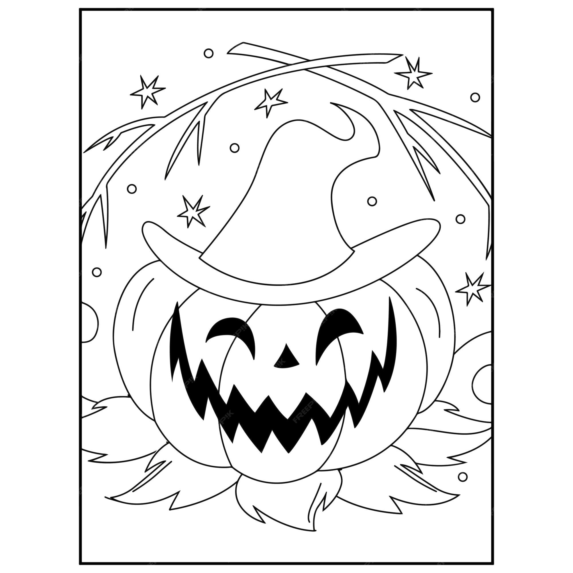 Premium vector halloween coloring pages for kids
