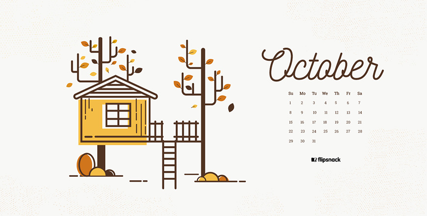 October calendar wallpaper for desktop background