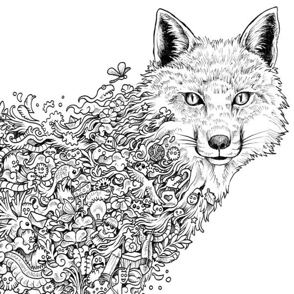 Animal Coloring Pages Adults Kids, Instant Download, Grayscale Coloring,  Printable PDF 