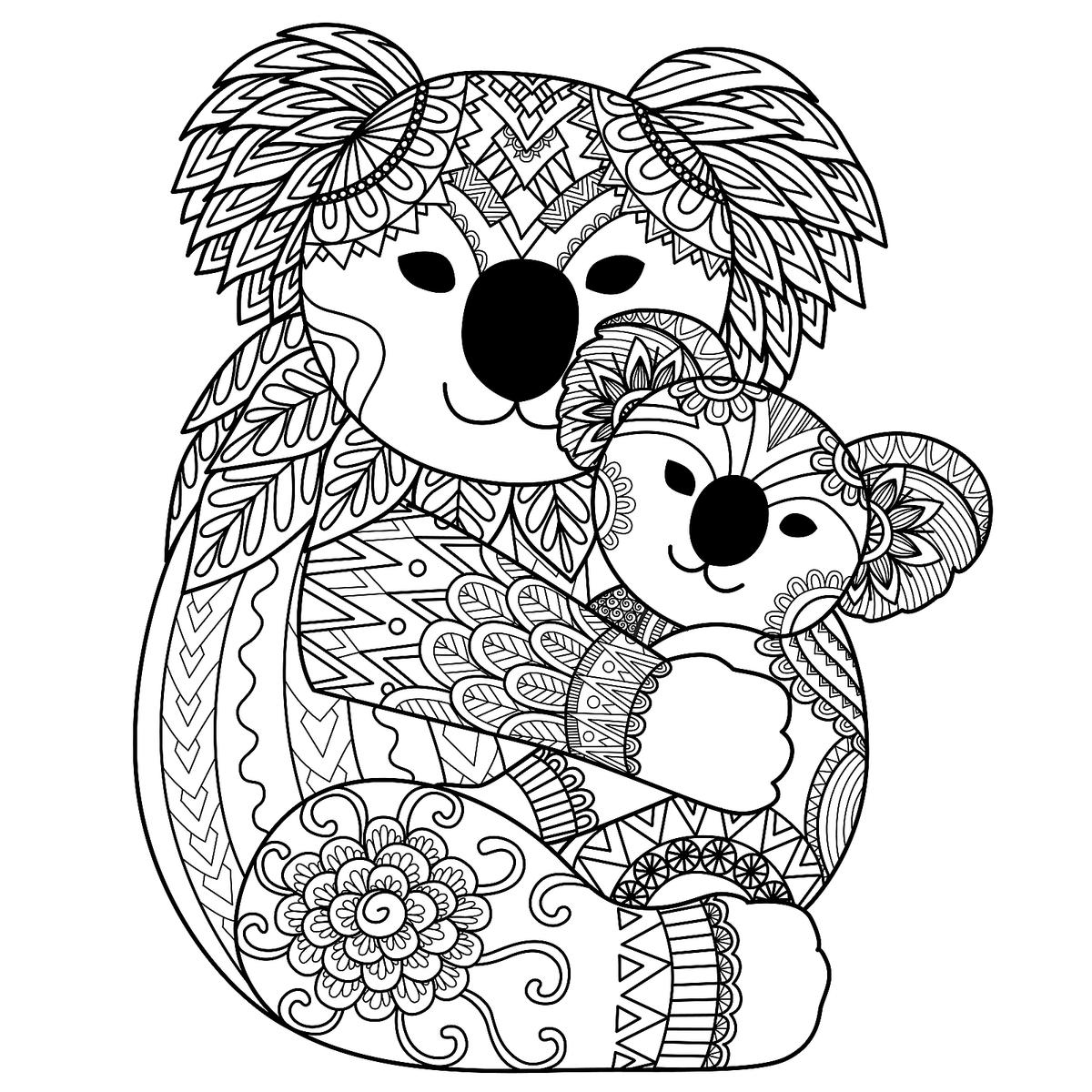 Animal Coloring Pages Adults Kids, Instant Download, Grayscale Coloring,  Printable PDF 