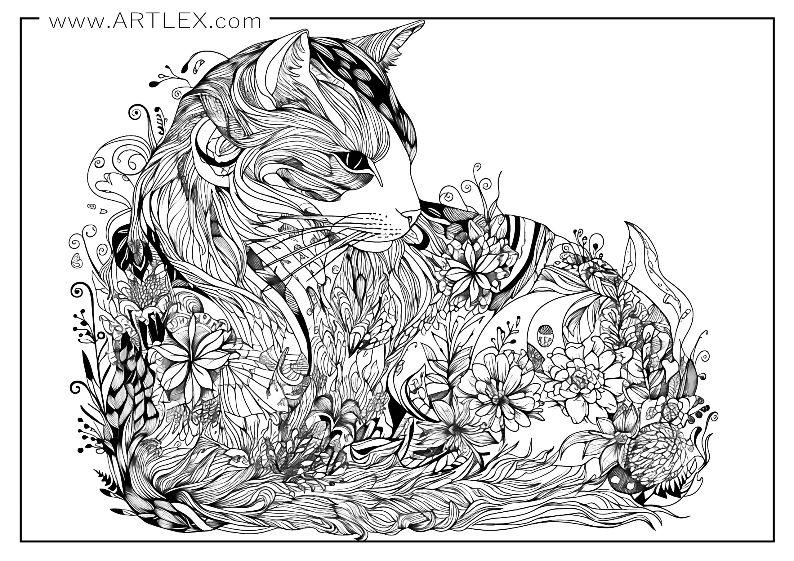Best cats coloring pages free and printable â