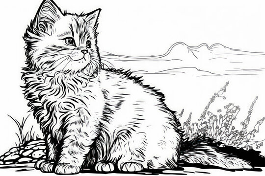 Cat coloring images â browse photos vectors and video