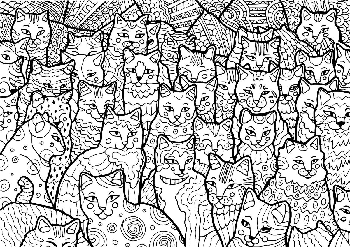 Free cat coloring pages purr