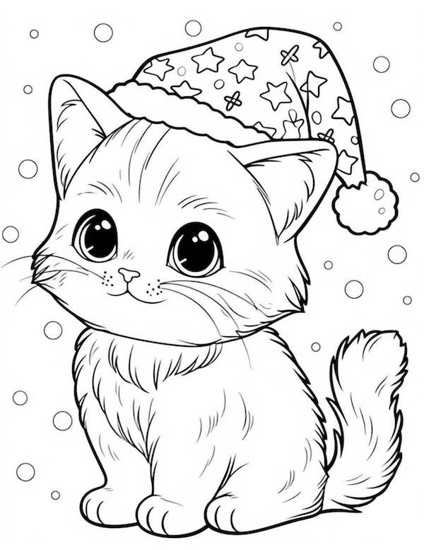 Cute cat coloring pages for kids and adults