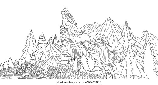 Howling coloring book photos and images