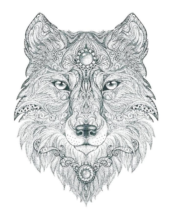 Abstract wolf printable coloring pages animal coloring pages animal coloring books mandala coloring pages