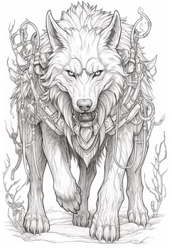 Wolf coloring pages by art coloring book tpt