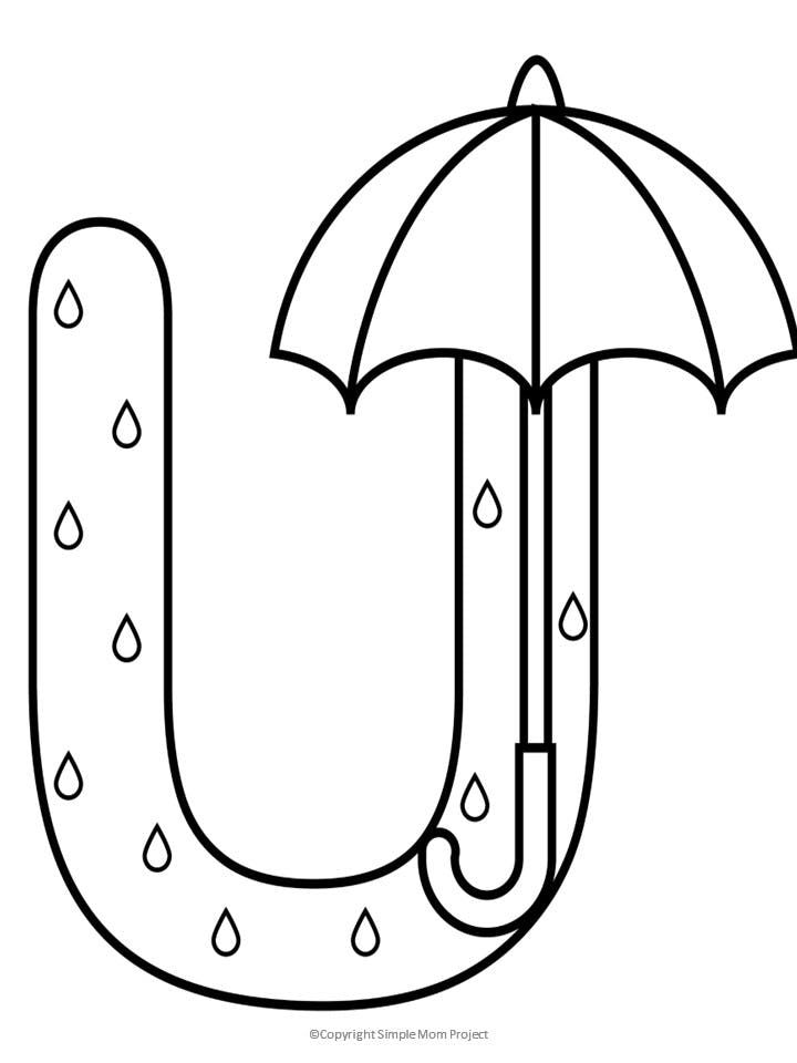 Free printable letter u coloring page in coloring letters letter u crafts alphabet coloring pages
