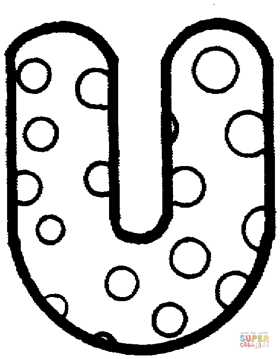 Letter u with polka dot coloring page free printable coloring pages