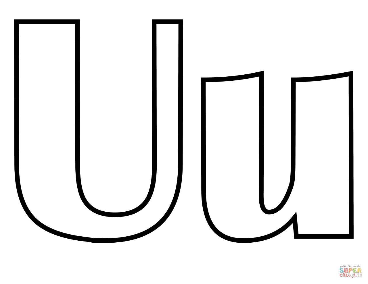 Classic letter u coloring page free printable coloring pages