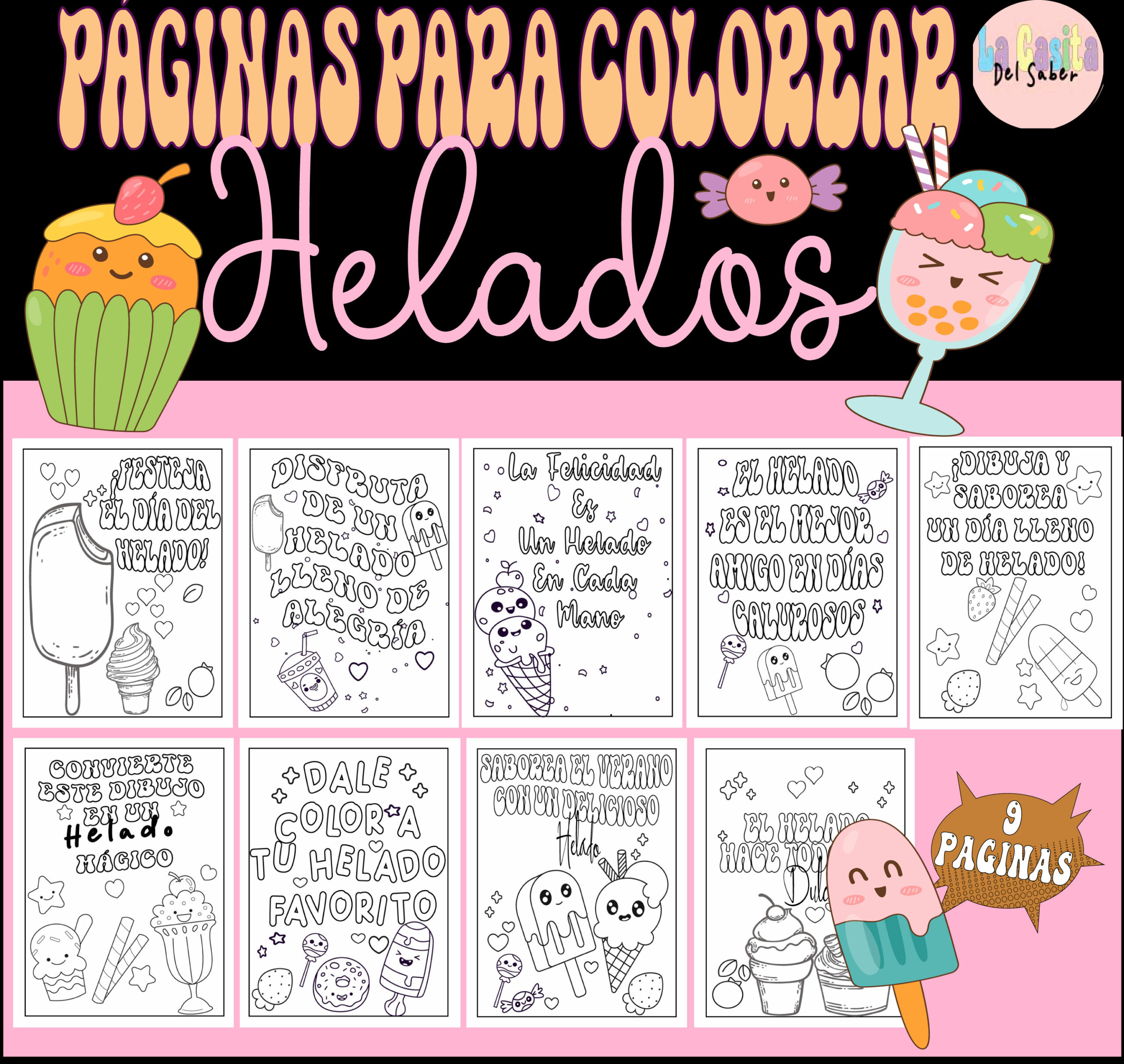 National ice cream day coloring sheets helados dibujos para colorear made by teachers