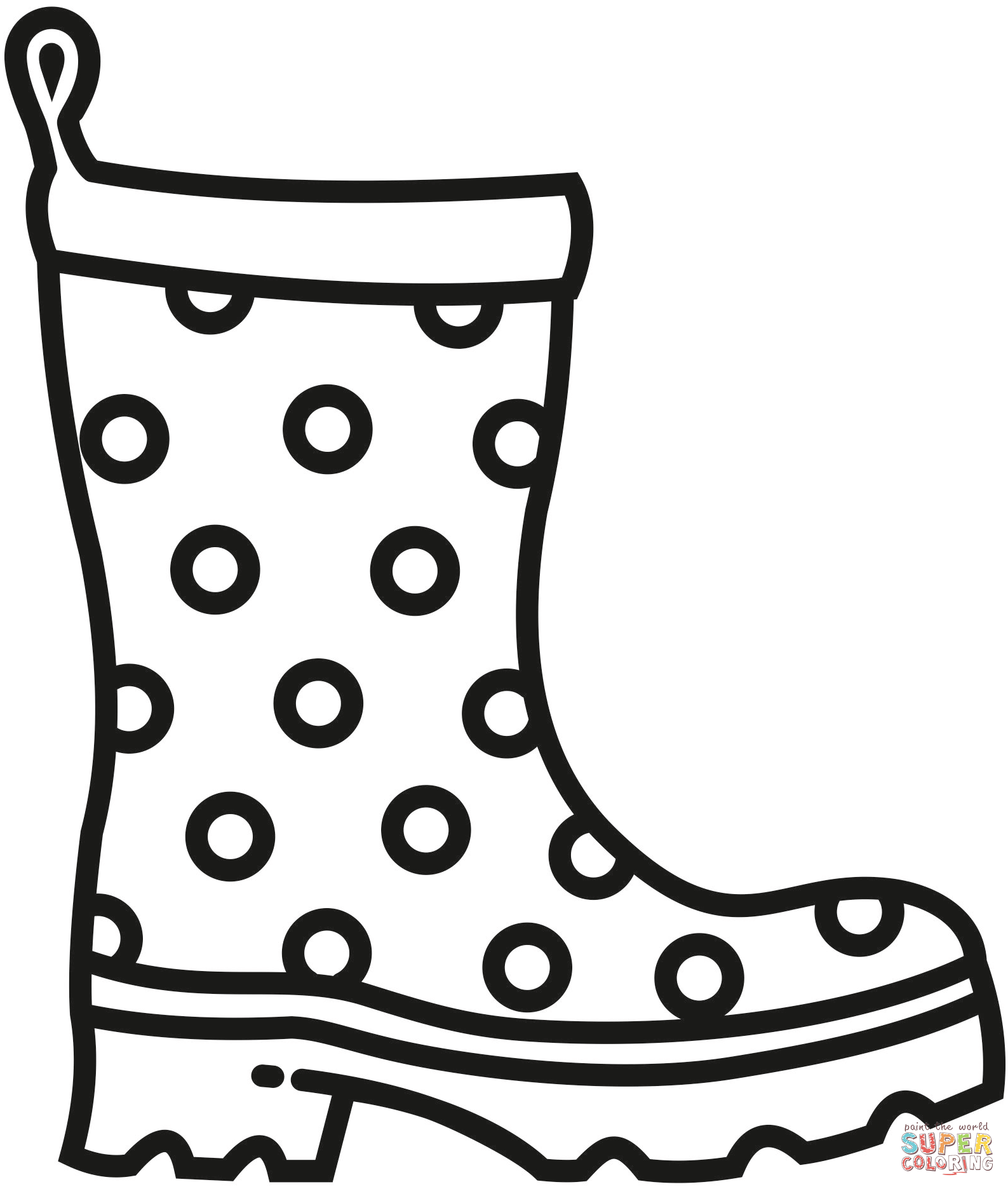 Dibujo de botas de lluvia para colorear dibujos para colorear imprimir gratis