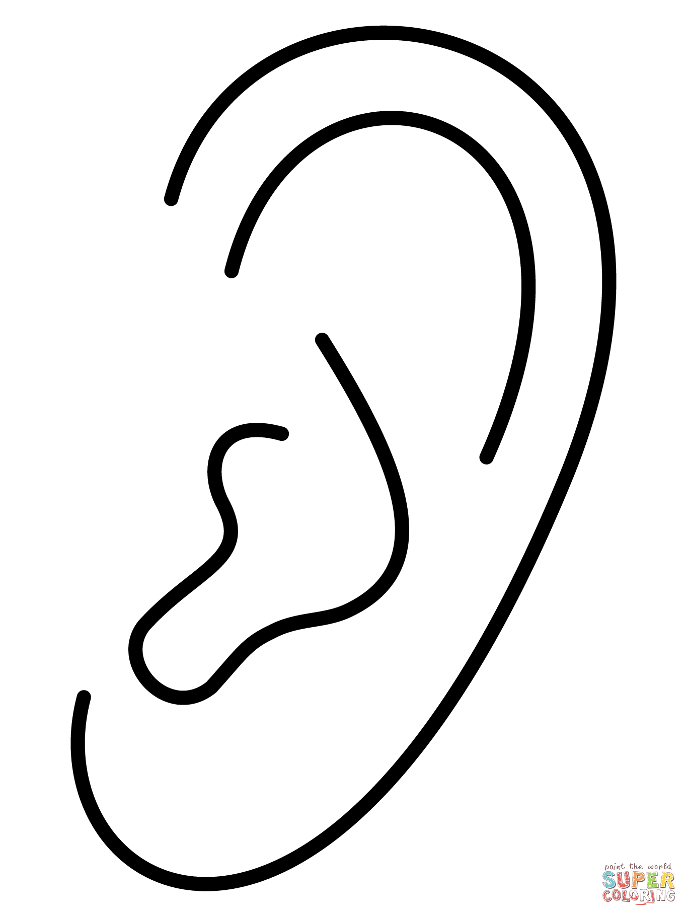 Ear emoji coloring page free printable coloring pages