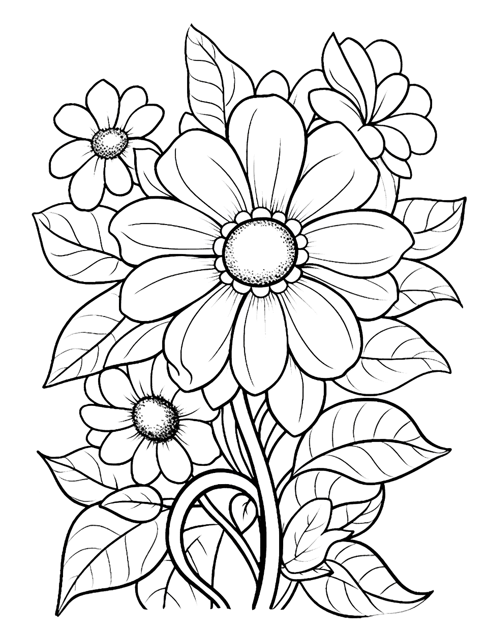 Flower Coloring Pages  Free, Printable Flower Coloring Sheets