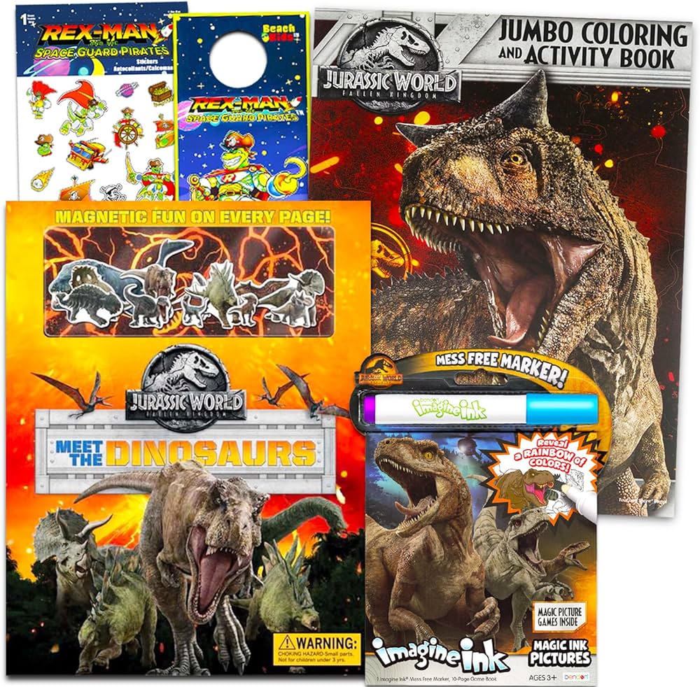 Jurassic world coloring book super set for boys kids