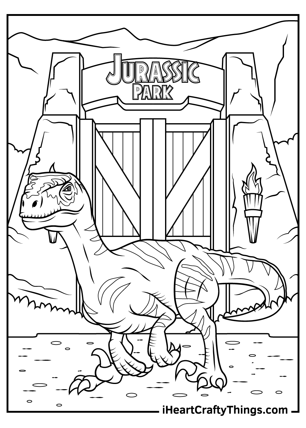 Jurassic park coloring pages free printables